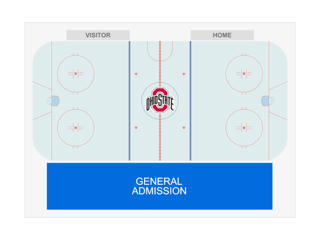 Venue seating chart for Ohio State Buckeyes Women's Hockey for reference only