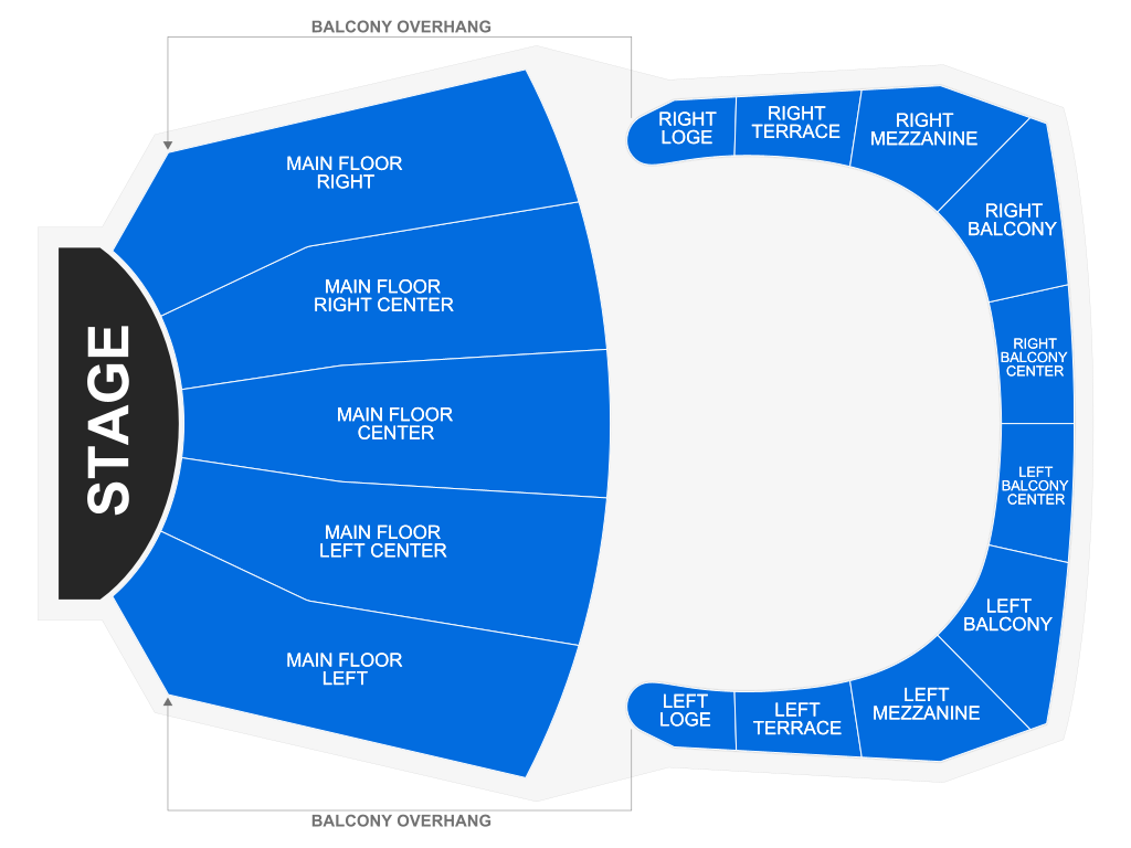Venue seating chart for Candace Cameron Bure for reference only