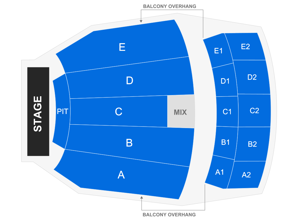 Venue seating chart for TINA - The Tina Turner Musical for reference only