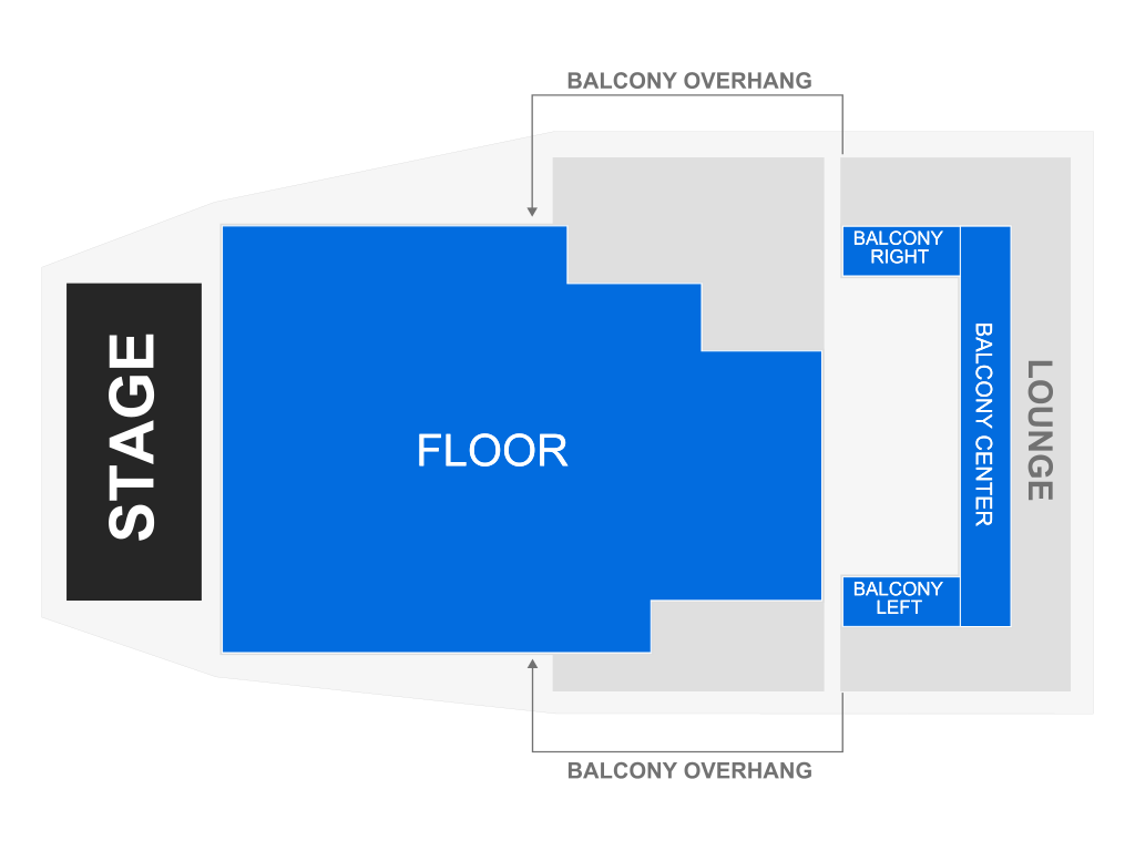 Venue seating chart for Adam Hawley for reference only