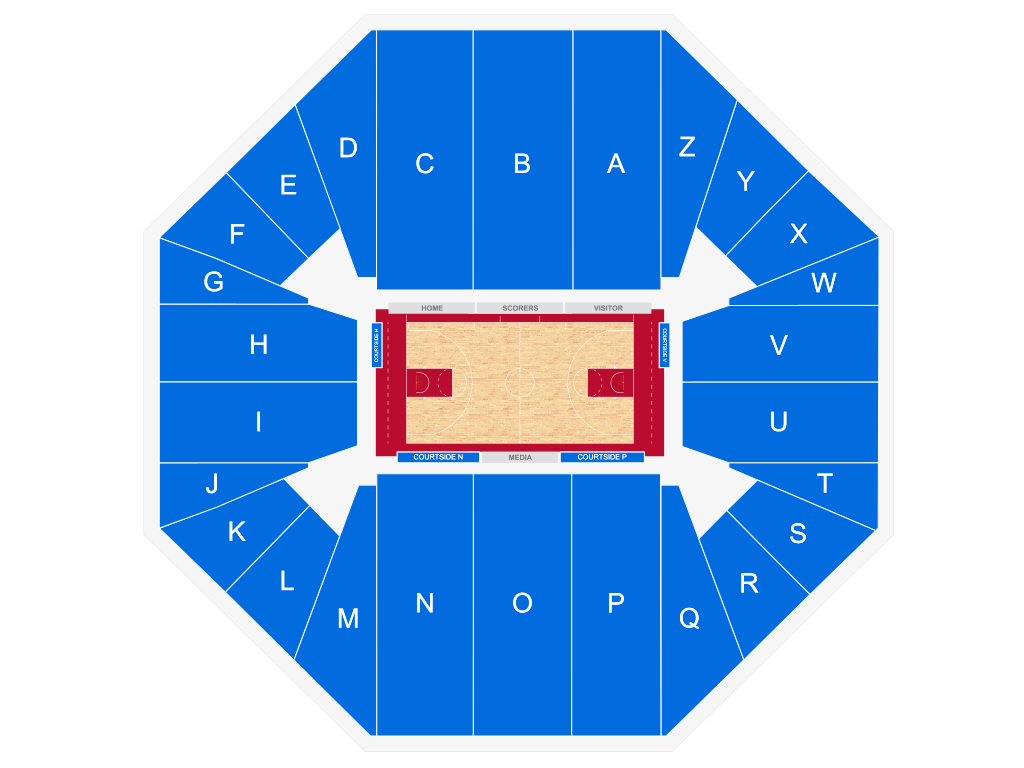 Venue seating chart for Ball State University Cardinals Womens Basketball for reference only