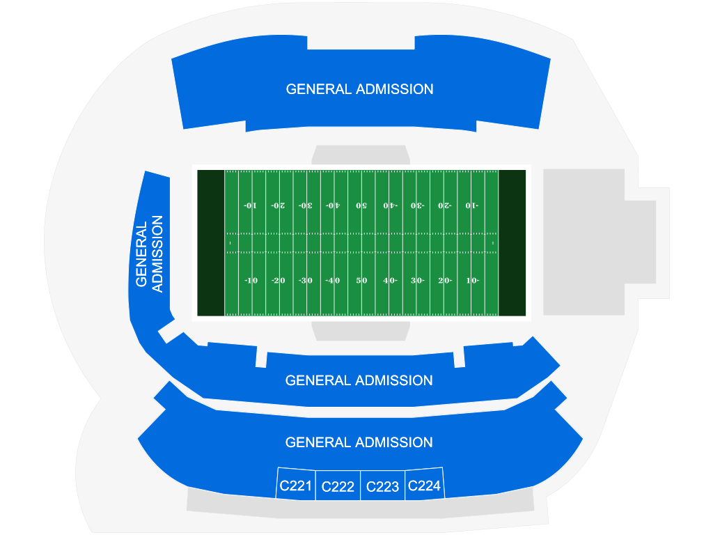 Venue seating chart for NCAA Division III Football Championship Stagg Bowl for reference only
