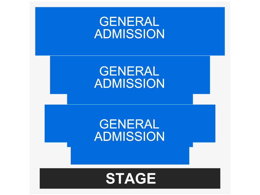 Venue seating chart for Freshly Brewed for reference only