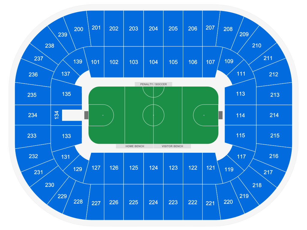 Venue seating chart for Cleveland Crunch for reference only