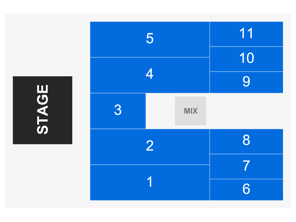 Venue seating chart for Jamfest-The Majors for reference only