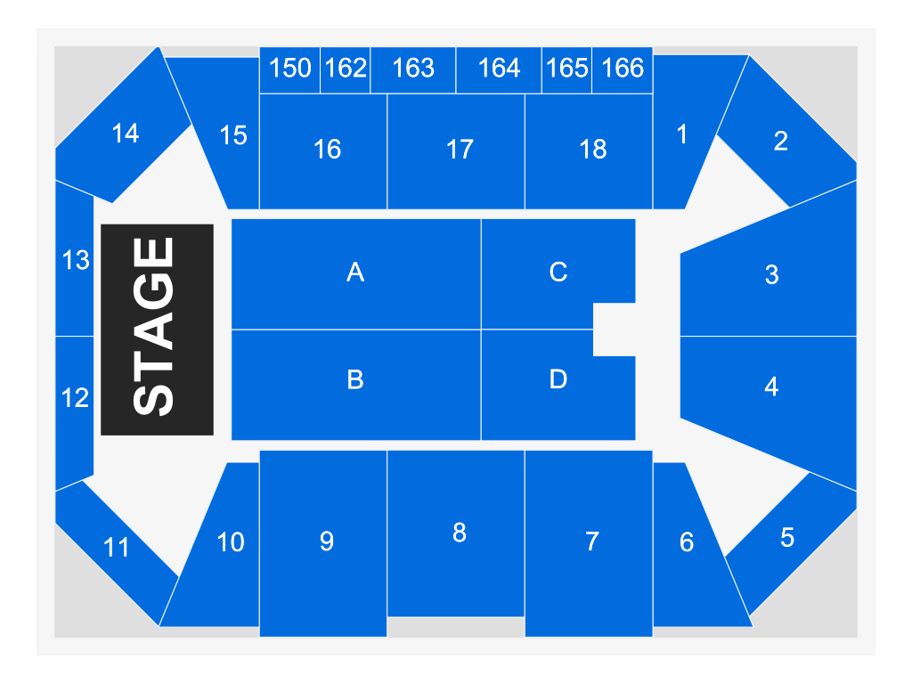 Venue seating chart for Wizards of Winter for reference only