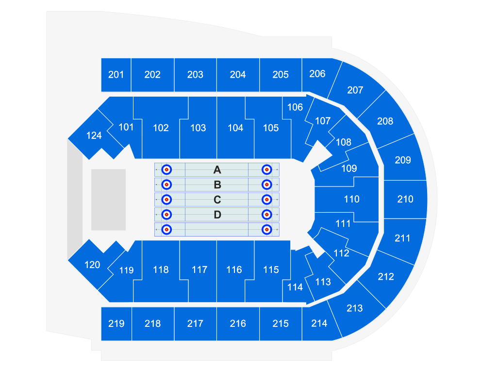 Venue seating chart for U.S. Olympic Team Trials Curling for reference only