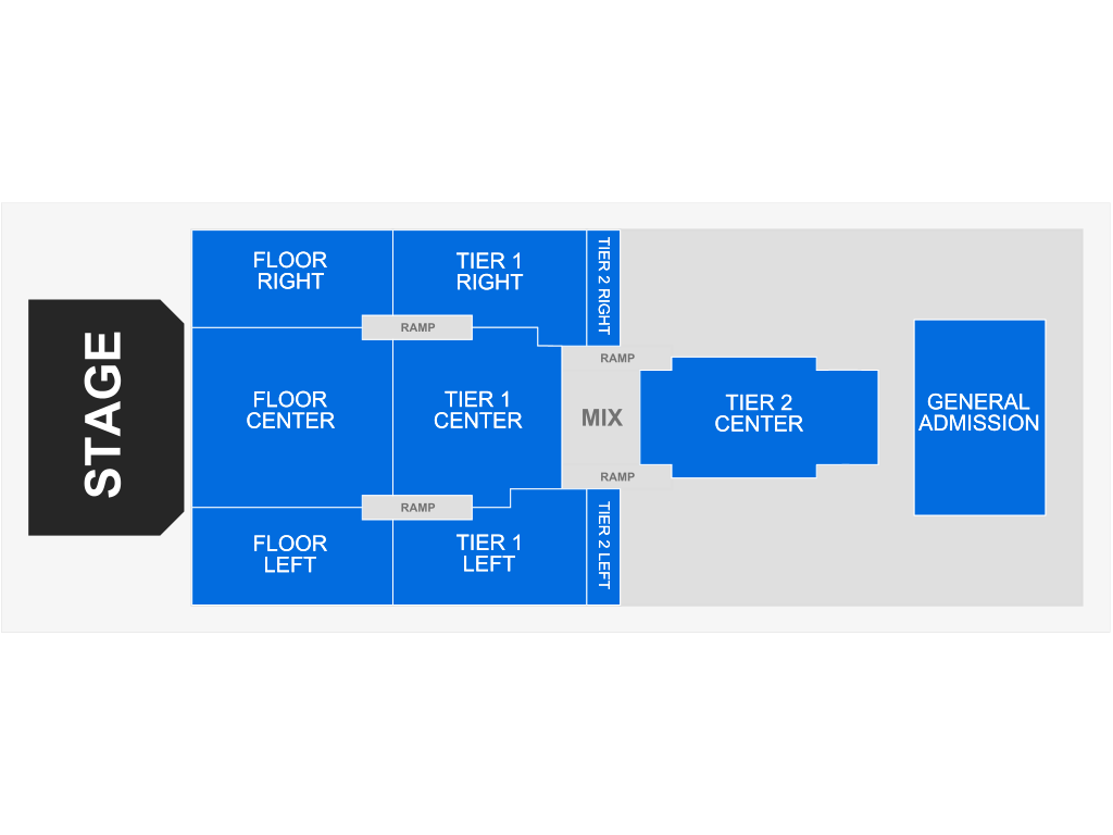 Venue seating chart for Joanne Shaw Taylor for reference only