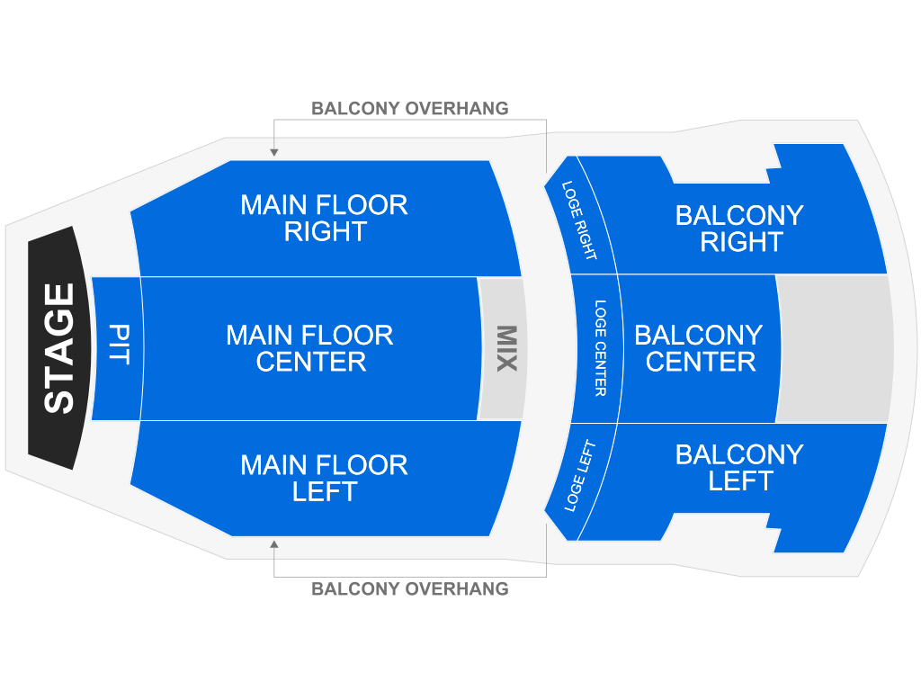 Venue seating chart for The Wood Brothers for reference only
