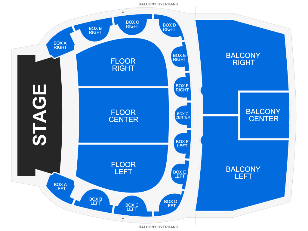Venue seating chart for Dubuque Symphony Orchestra for reference only