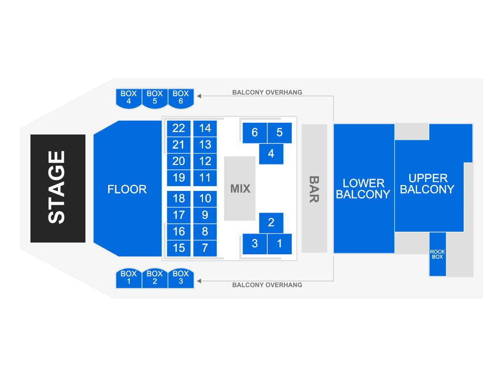 Venue seating chart for Sevendust for reference only