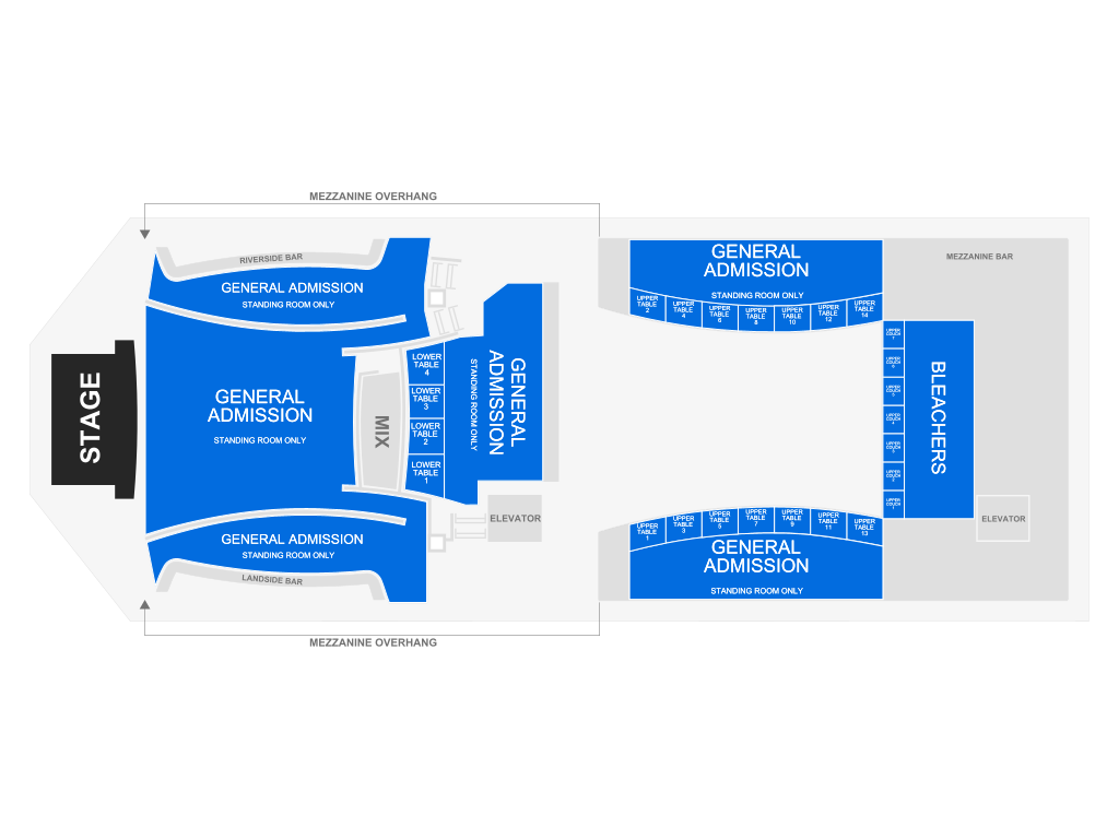 Venue seating chart for Tech N9ne for reference only