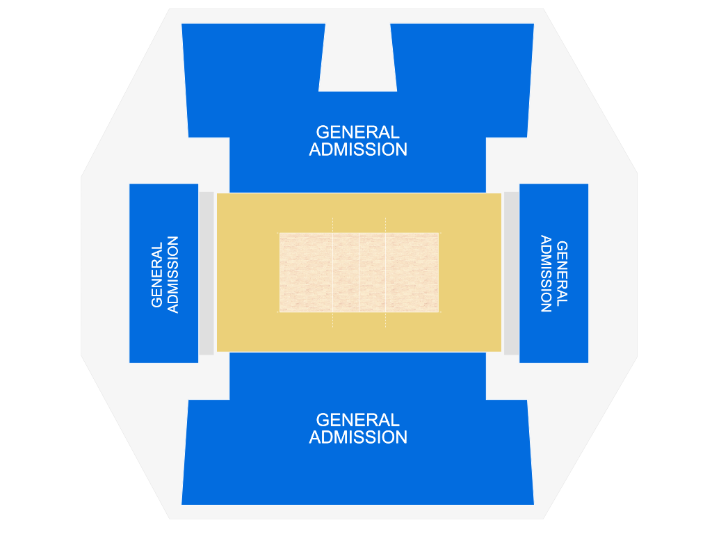 Venue seating chart for University of North Dakota Womens Volleyball for reference only
