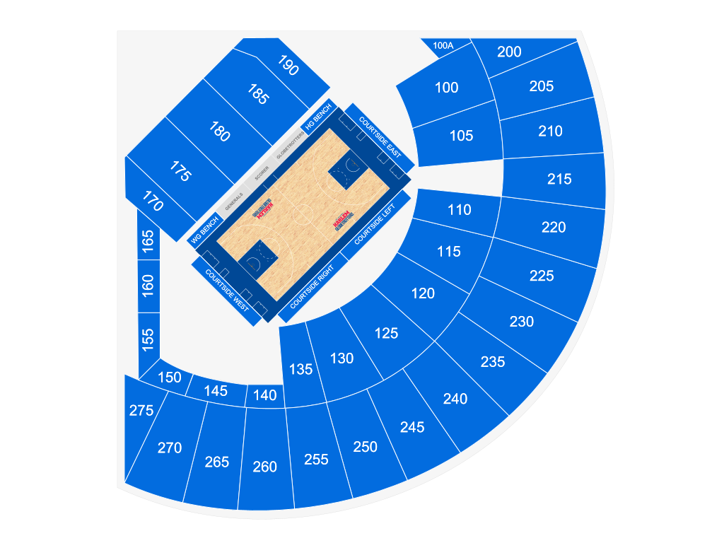 Venue seating chart for Harlem Globetrotters for reference only