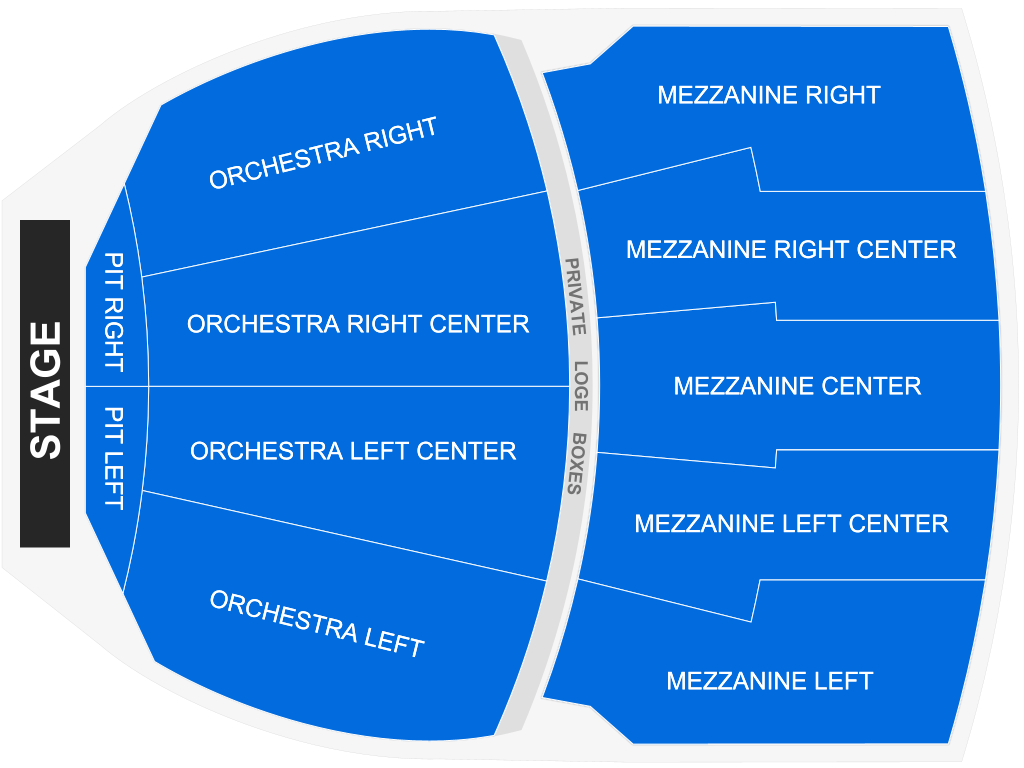 Venue seating chart for Aziz Ansari for reference only
