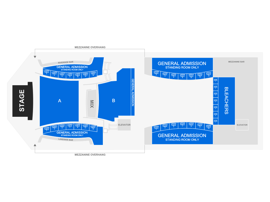 Venue seating chart for Elton Dan & the Rocket Band for reference only
