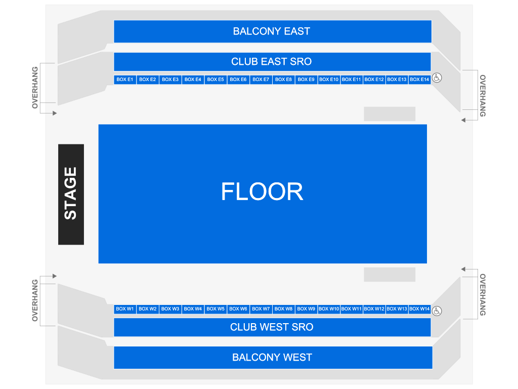 Venue seating chart for Excision for reference only
