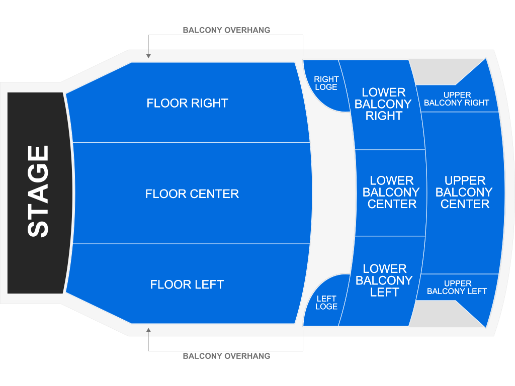 Venue seating chart for Josh Johnson for reference only
