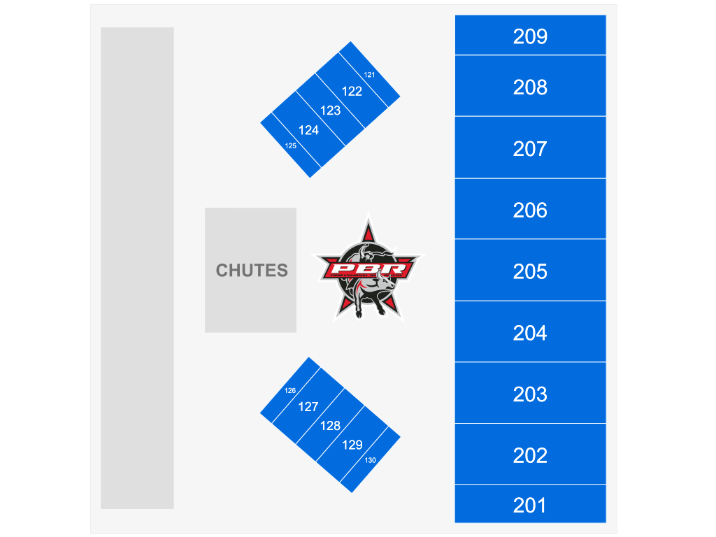 Venue seating chart for PBR: Velocity Tour for reference only