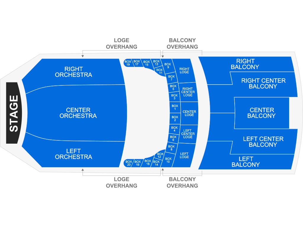 Venue seating chart for Hamilton (Touring) for reference only
