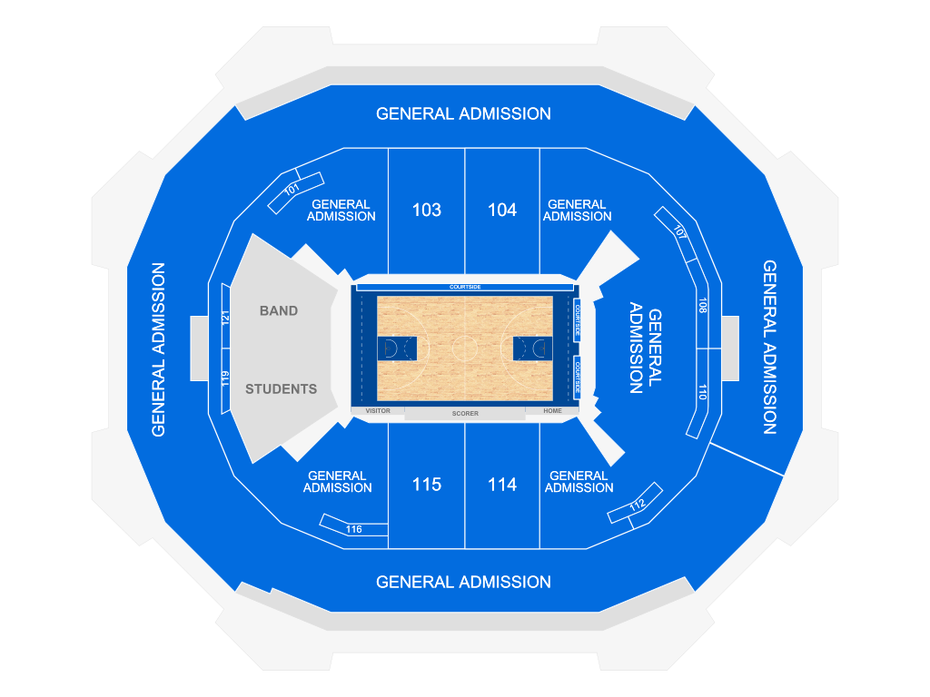 Venue seating chart for Saint Louis Billikens Women's Basketball for reference only