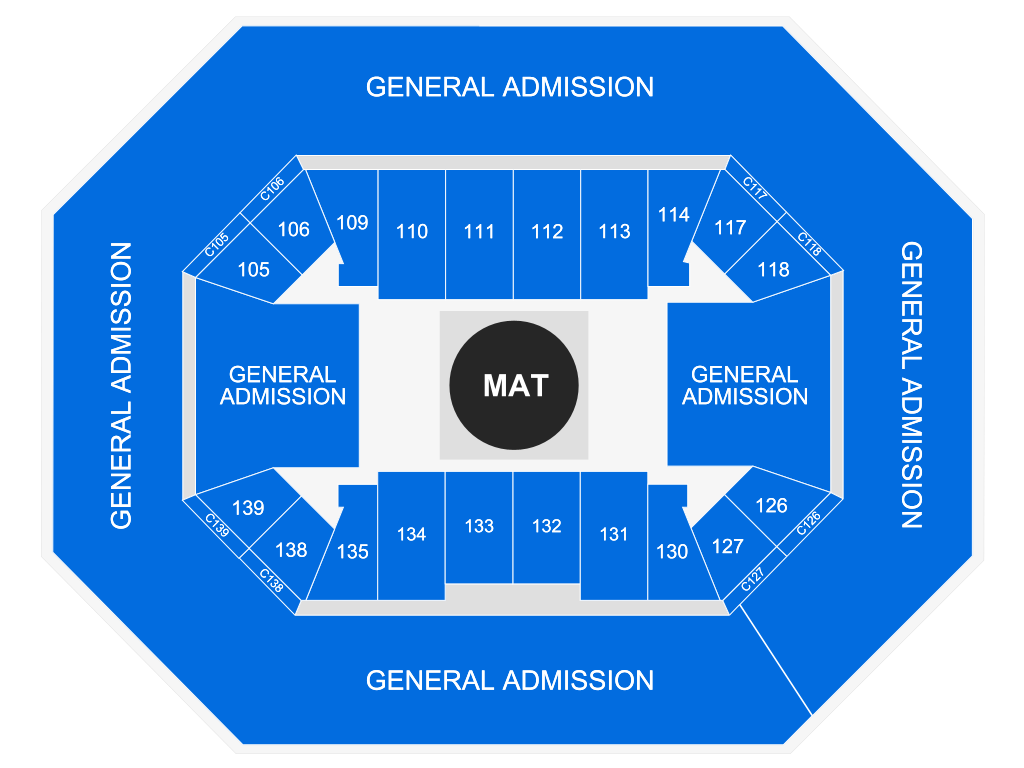 Venue seating chart for Iowa State Cyclones Wrestling for reference only