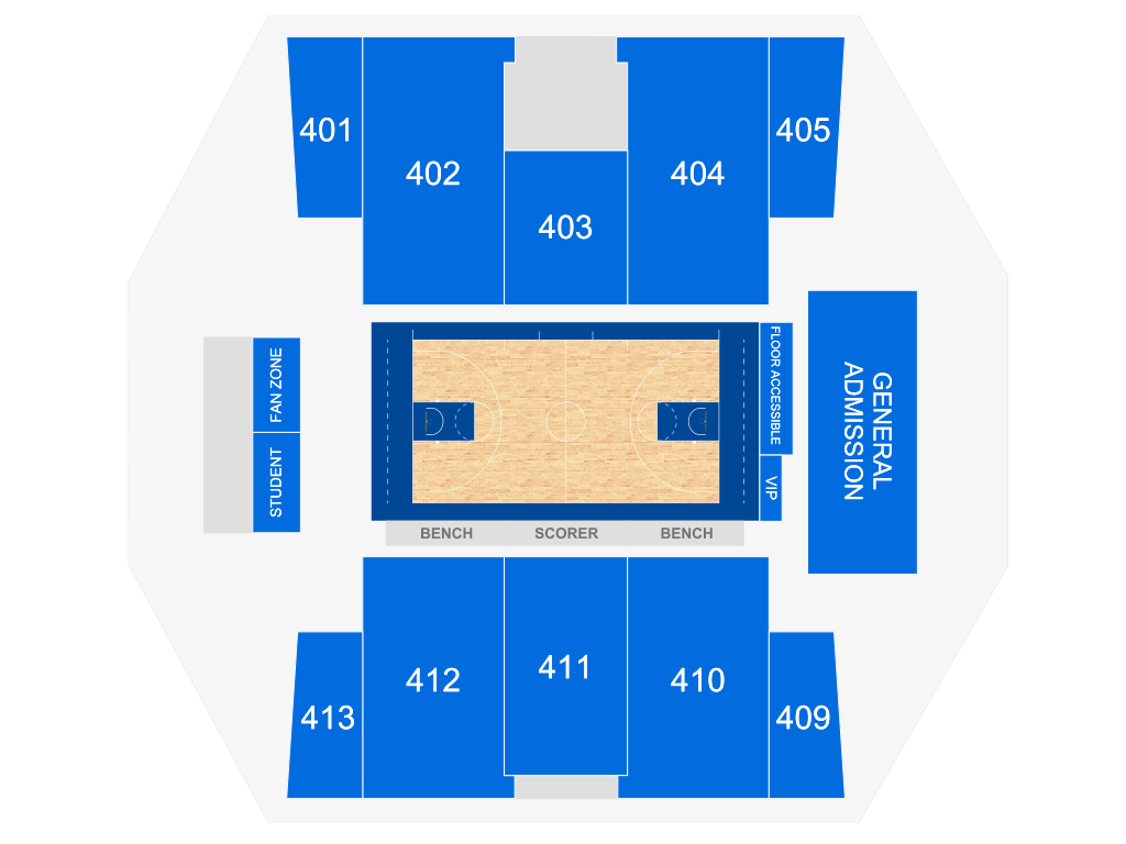 Venue seating chart for University of North Dakota Womens Basketball for reference only