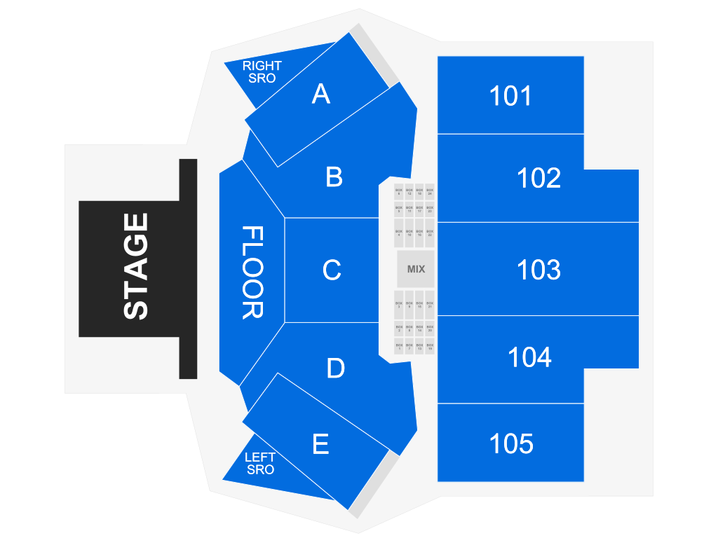 Venue seating chart for O.A.R. for reference only