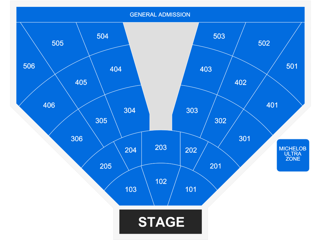 Venue seating chart for Rockin' The Island for reference only