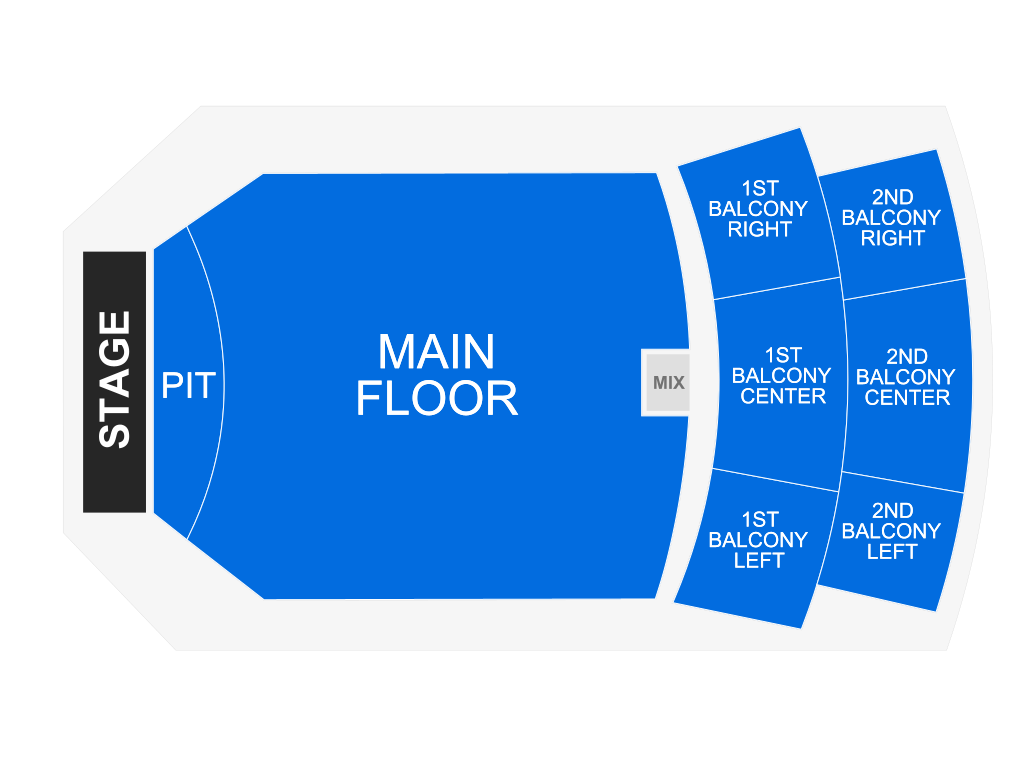Venue seating chart for Gabby's Dollhouse Live! Presented by Walmart for reference only