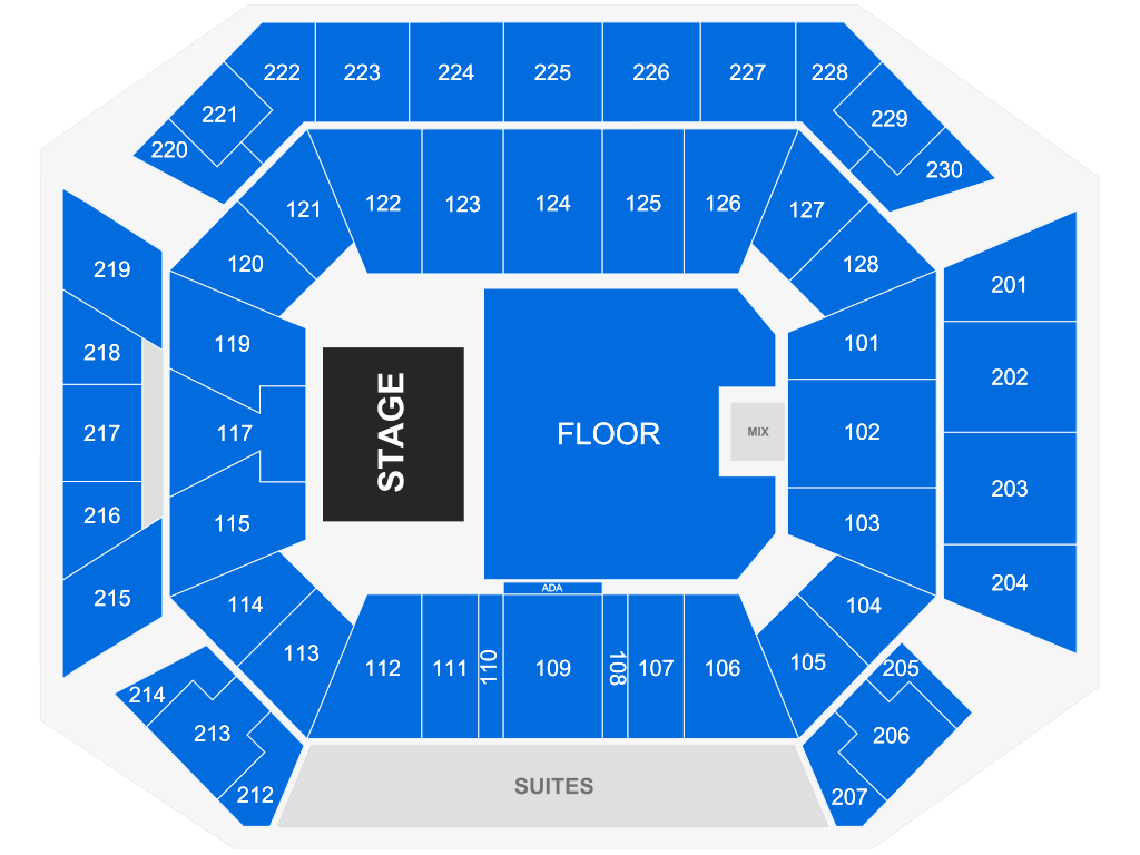 Venue seating chart for Terry Hunter for reference only