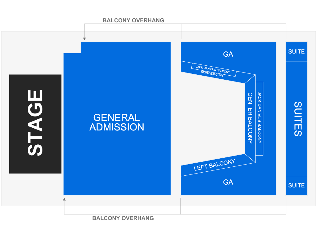 Venue seating chart for Chase Matthew for reference only