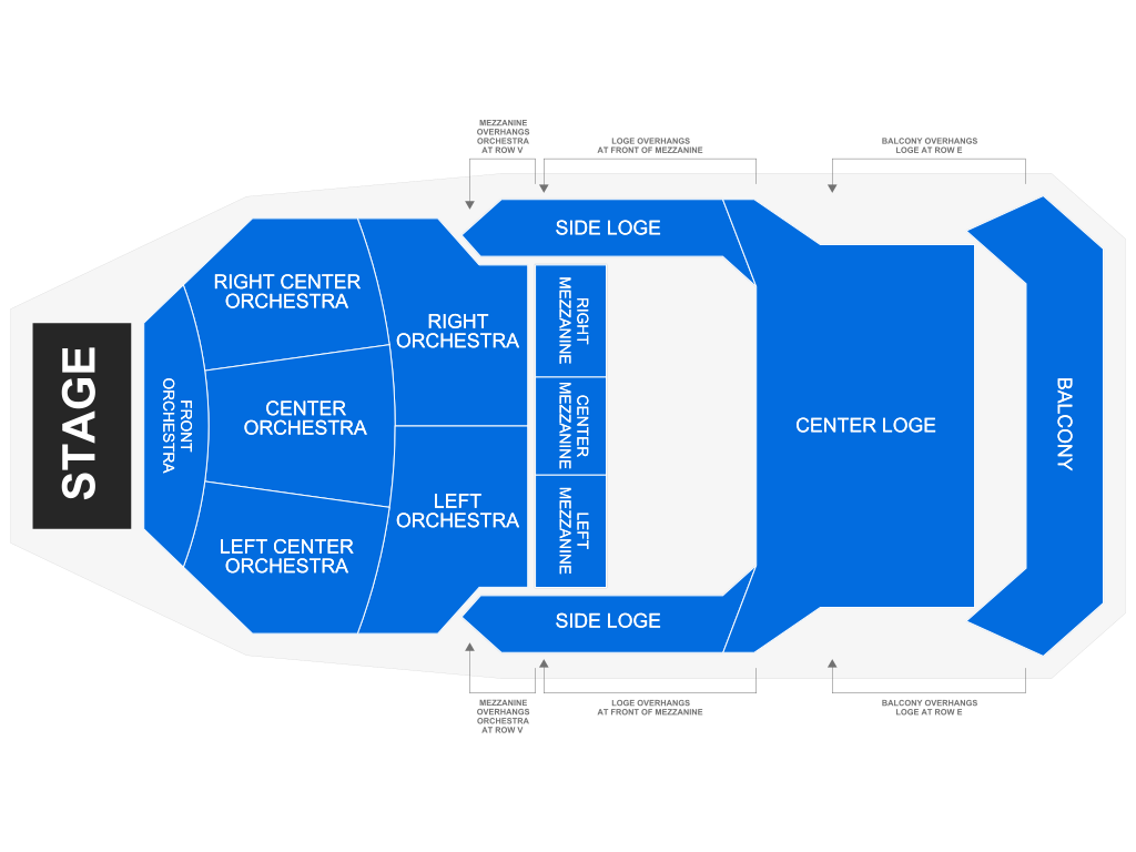 Venue seating chart for Hamilton (Touring) for reference only