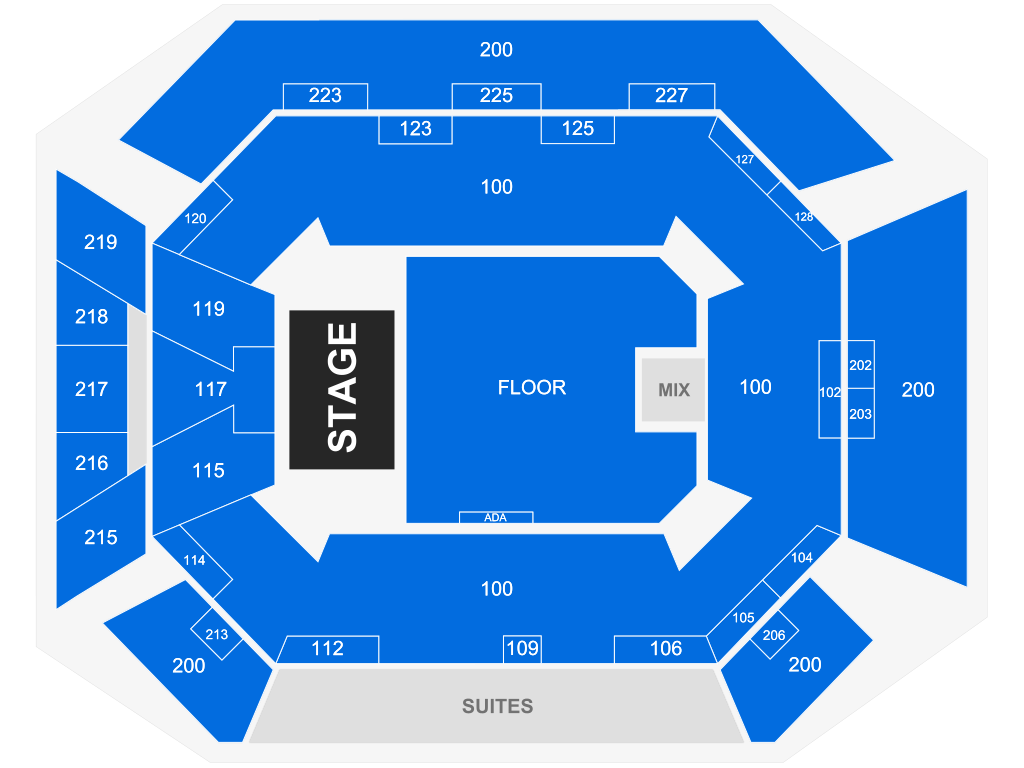 Venue seating chart for Zeds Dead for reference only