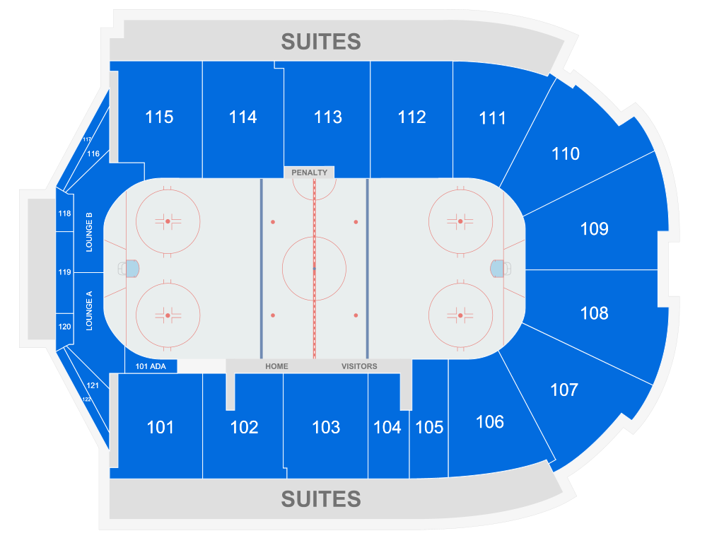 Venue seating chart for Bloomington Bison for reference only