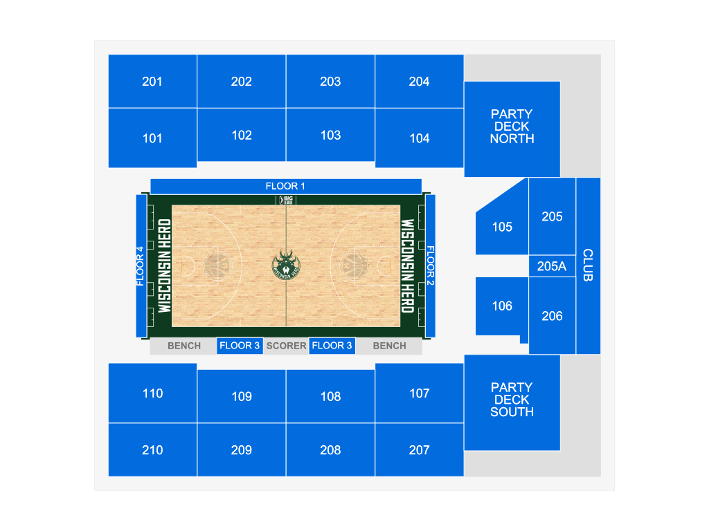 Venue seating chart for Wisconsin Herd for reference only