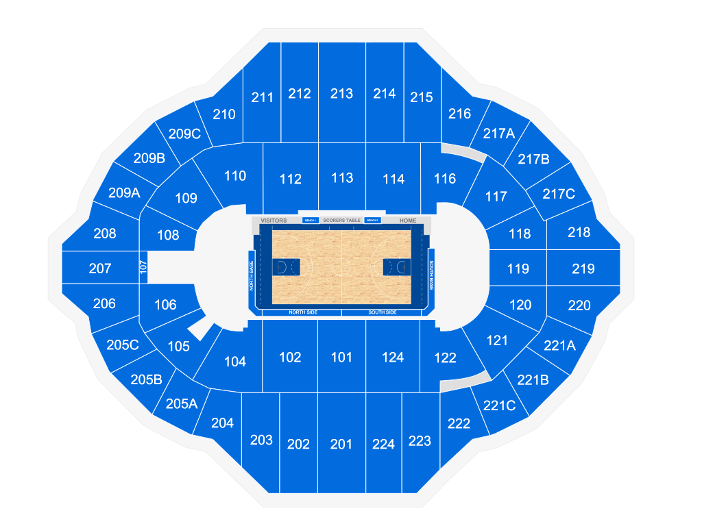 Venue seating chart for Bradley Braves Men's Basketball for reference only