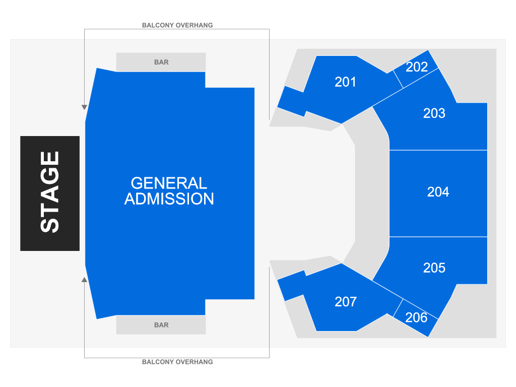 Venue seating chart for Rainbow Kitten Surprise for reference only
