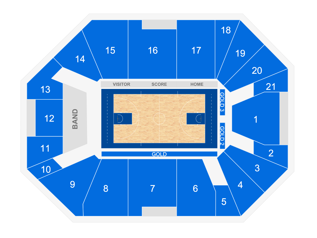 Venue seating chart for Bradley Braves Men's Basketball for reference only
