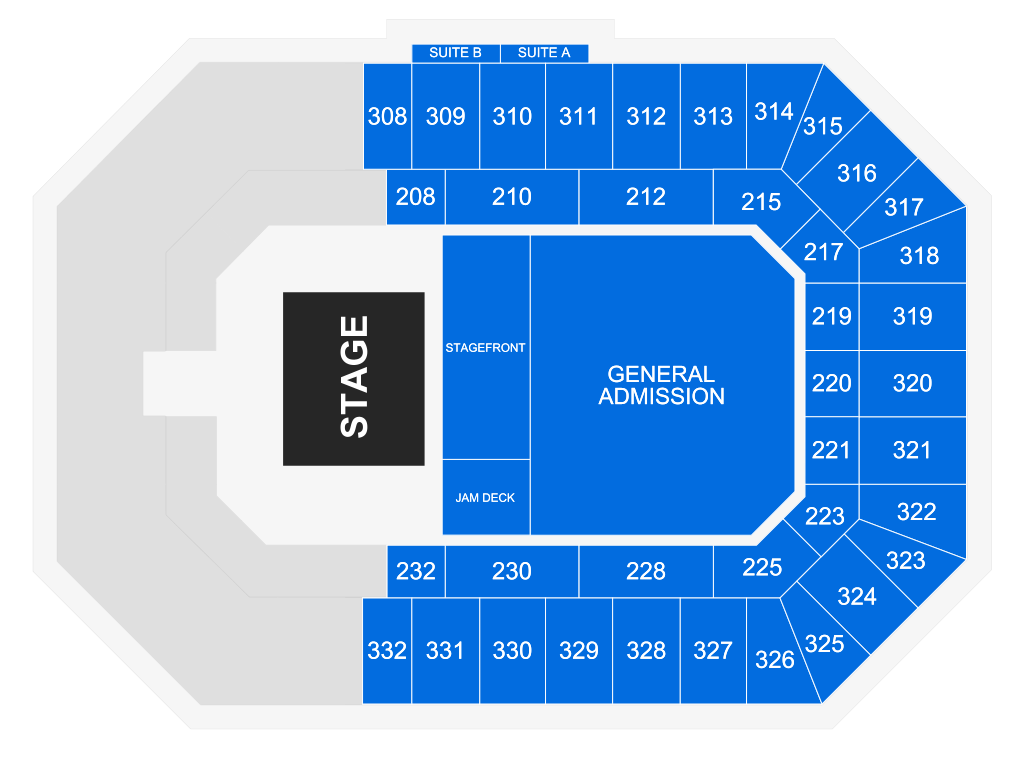 Venue seating chart for 311 for reference only