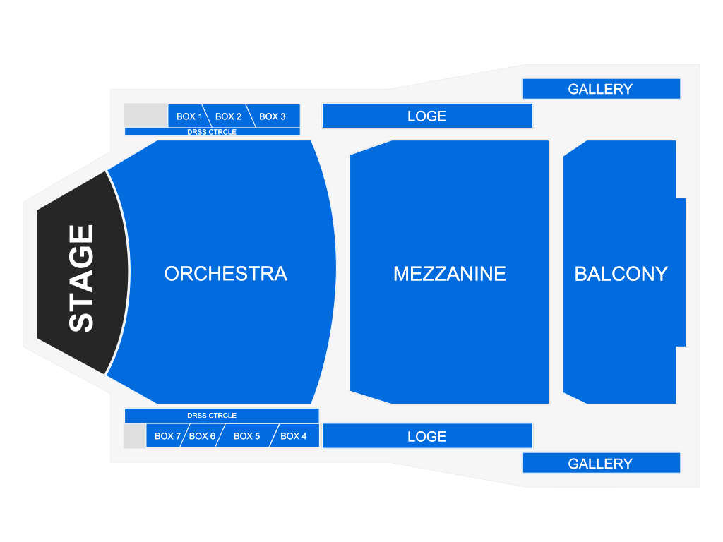 Venue seating chart for Grand Rapids Symphony for reference only