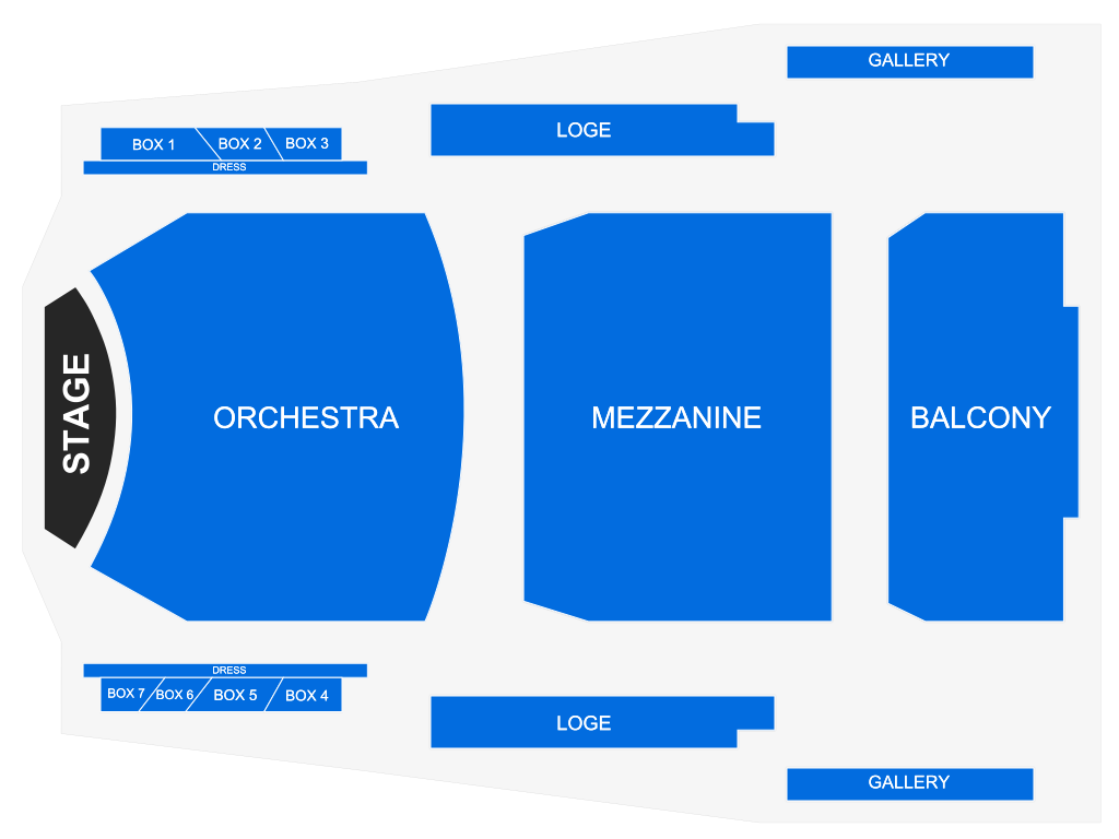 Venue seating chart for Glenn Miller Orchestra for reference only