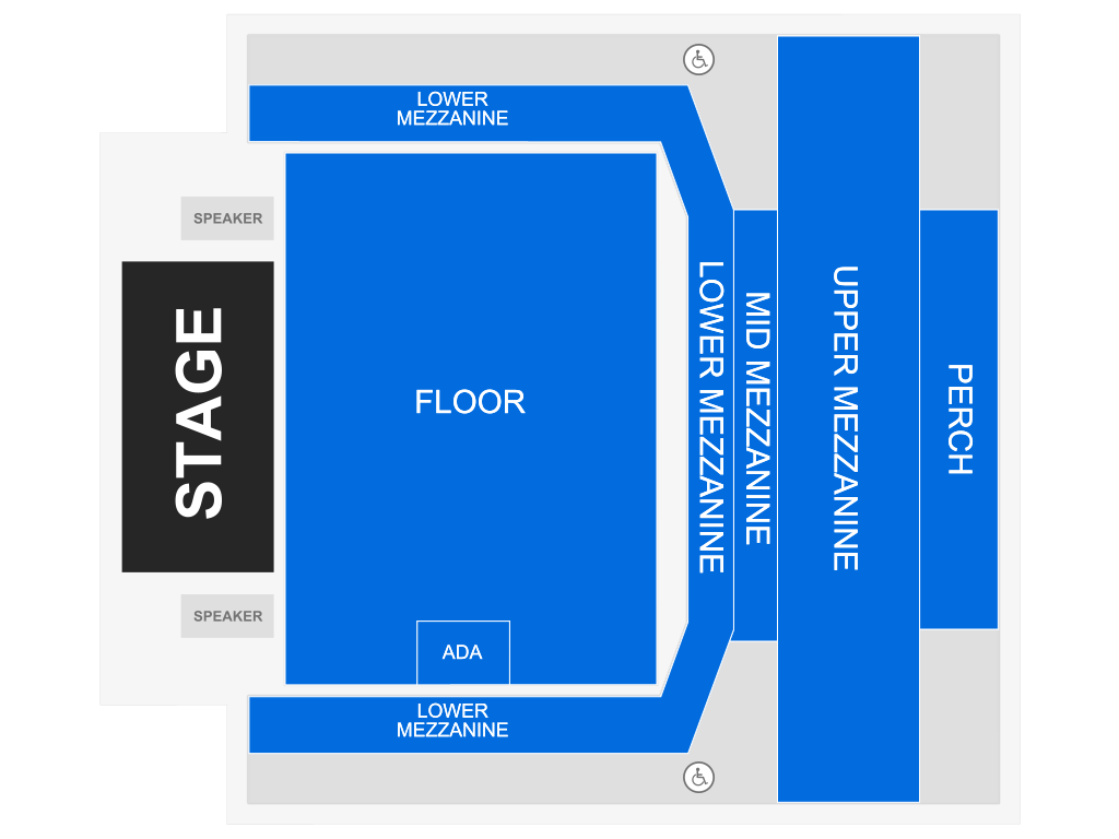 Venue seating chart for Blackberry Smoke for reference only