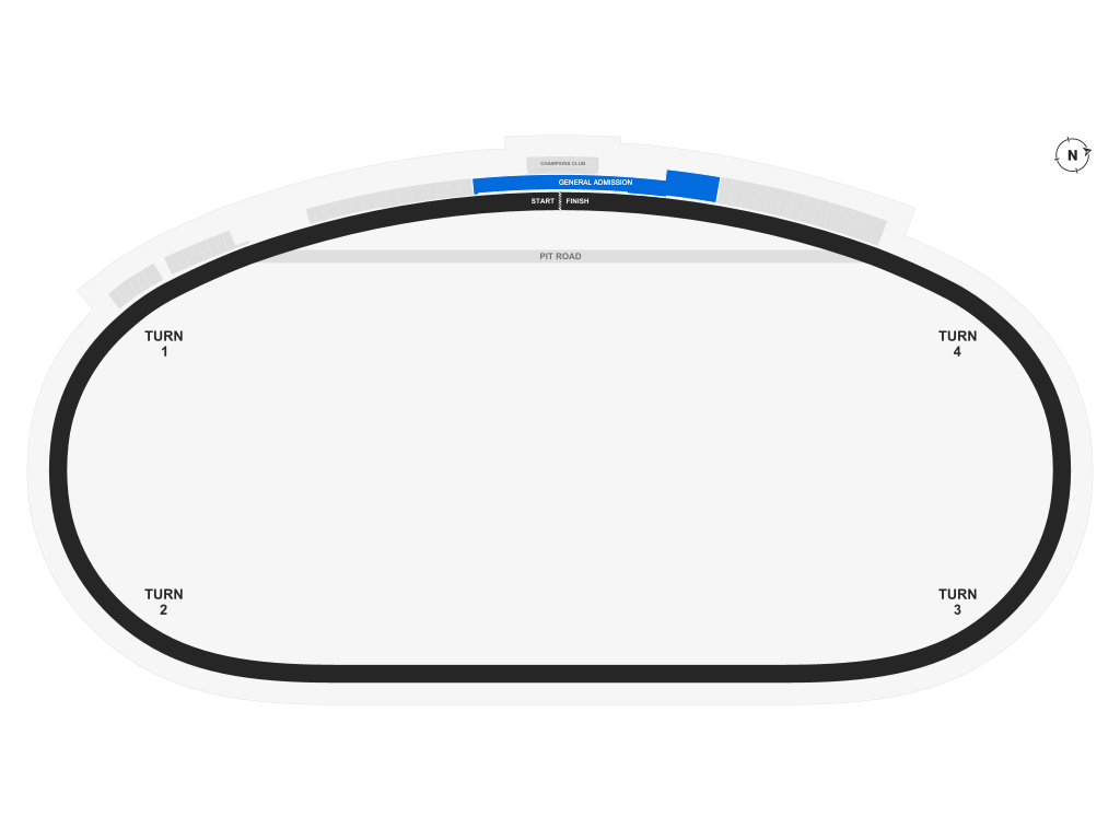 Venue seating chart for ARCA Menards Series Race for reference only