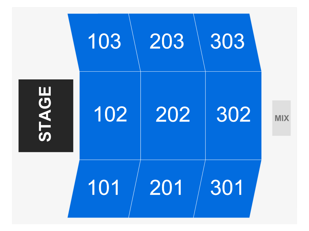 Venue seating chart for Luminare Christmas for reference only