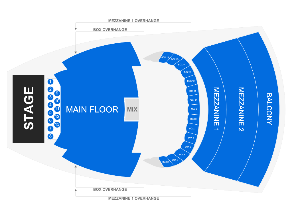 Venue seating chart for George Clinton for reference only