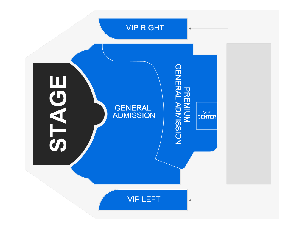 Venue seating chart for Close Enemies for reference only