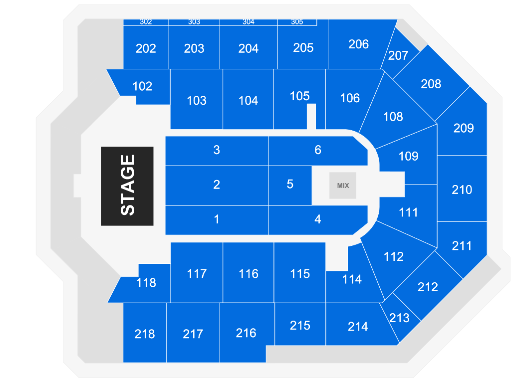 Venue seating chart for The O'Jays for reference only