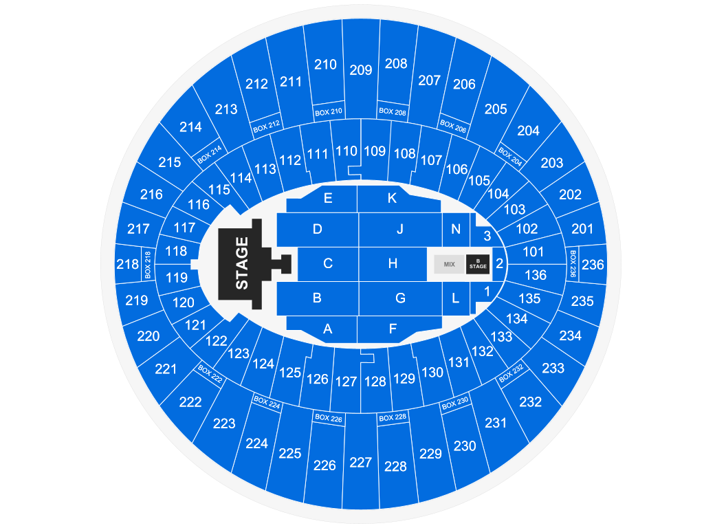 Venue seating chart for MANÁ for reference only