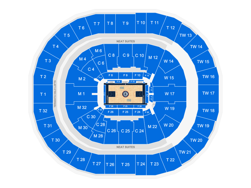 Venue seating chart for LA Clippers for reference only